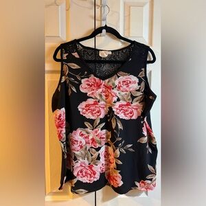 Claudia Richard Black Floral Top